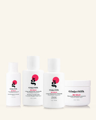 Travel Set BE BOLD | for Dry and Chemically Processed Hair | Includes Travel Bag - Ginger Milk Natural Care