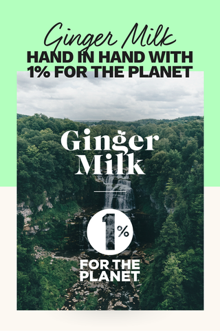 Ginger Milk partnering with 1% For The Planet. we have donated 1% of our sales on Earth Day