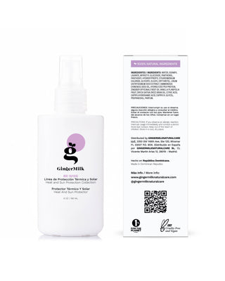Hair Heat and Sun Protector | Hydrates and Prevents Frizz | BE WISE | 6 OZ / 180 ML - Ginger Milk Natural Care