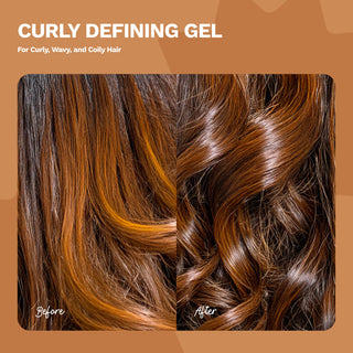 Curly Defining Gel TRAVEL SIZE | For Wavy Hair | Greasy Scalp and Dry Ends | BE YOURSELF | 4 OZ / 118 ML - Ginger Milk Natural Care