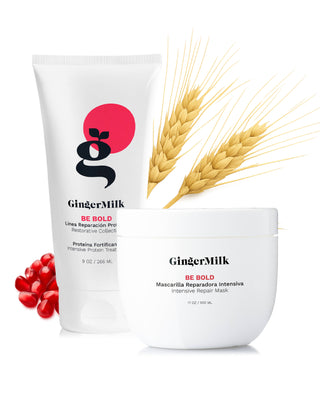 Hair Protein in Gel and Restorative Hair Mask | Intensive Reparation Set BE BOLD - Ginger Milk Natural Care