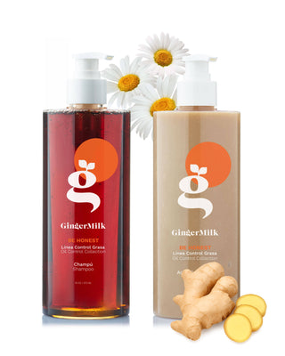 Shampoo and Conditioner BE HONEST | Set for Normal Hair with Oily Scalp Tendencies - Ginger Milk Natural Care