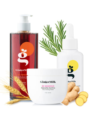 Growth and Hair Loss Prevention Kit for All Hair Types | with Vitamins and Minerals - Ginger Milk Natural Care