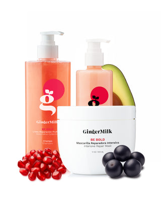 Essential Routine Hair Repair kit for damaged hair caused by coloring, chemical processes | Be Bold Collection - Ginger Milk Natural Care