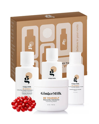 Travel Set | For Curly, Wavy, and Coily Hair | Be Yourself | includes travel bag - Ginger Milk Natural Care