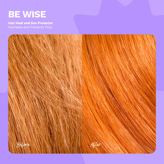 Hair Heat and Sun Protector | Hydrates and Prevents Frizz | BE WISE | 6 OZ / 180 ML - Ginger Milk Natural Care