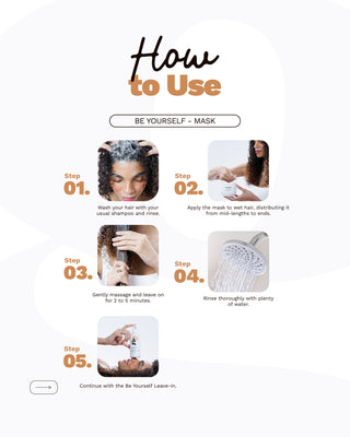 Hydrating Hair Mask | For Curly, Wavy, and Coily Hair | BE YOURSELF | 17 OZ / 500 ML