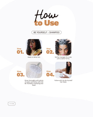 Hydrating Shampoo | For Curly, Wavy, and Coily Hair | BE YOURSELF | 16 OZ / 473 ML
