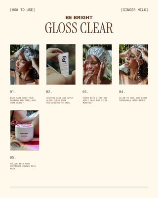 Gloss Clear Shine and color-enhancing treatment with hyaluronic acid, semi-permanent color | BE BRIGHT 3-in-1 | 5 OZ / 150 ML