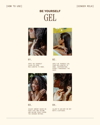Curly Defining Gel | For Wavy Hair | Greasy Scalp and Dry Ends | BE YOURSELF | 8.5 OZ / 250 ML - Ginger Milk Natural Care