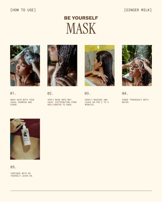 Hydrating Hair Mask | For Curly, Wavy, and Coily Hair | BE YOURSELF | 17 OZ / 500 ML - Ginger Milk Natural Care